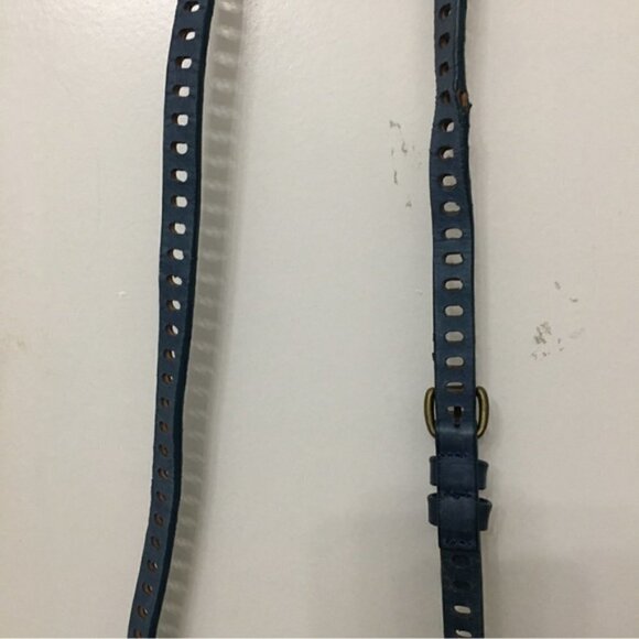 Barneys New York Blue Leather Studded Camera Bag Crossbody - Picture 10 of 11